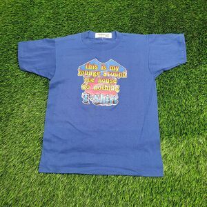 Vintage 1981 PTH Funny Lazy Shirt S/M 18x23 Blue